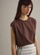 Brown short-sleeved cotton-blend T-shirt_0