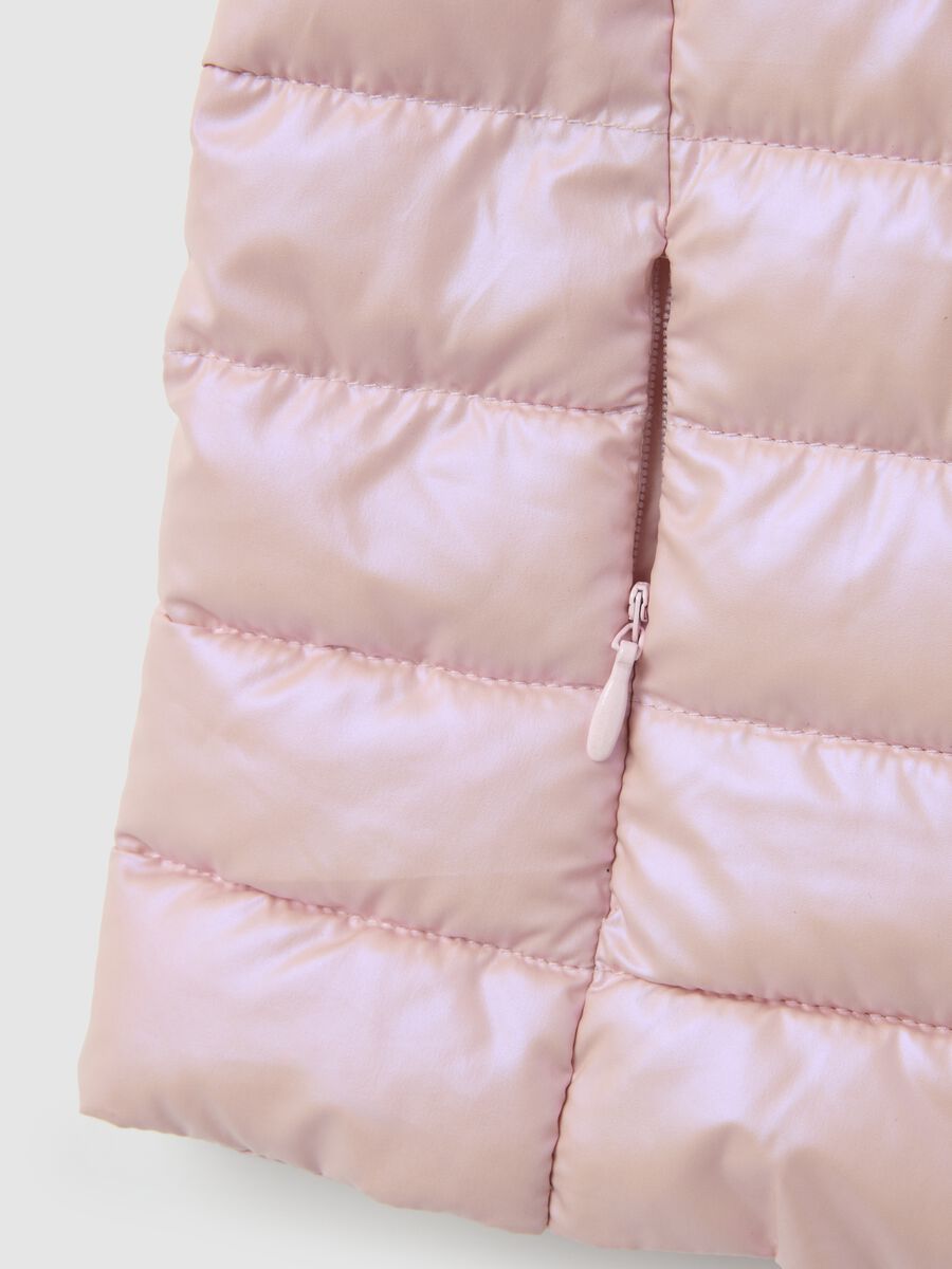 Girls' Sleeveless Padded Pink Hooded Gilet_2