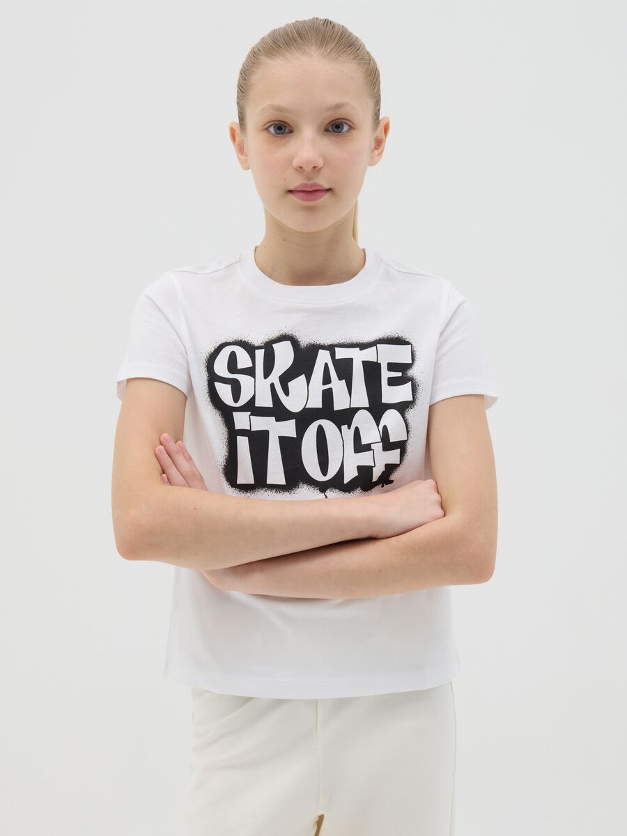 Cotton T-print with "Skate it Off" print_0