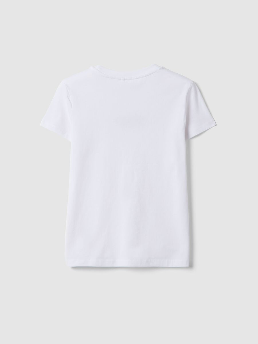 T-shirt in puro cotone bianca da ragazza regular fit con scritta_4