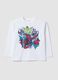 White oversized pure cotton Spider-Man print T-shirt for boys_0