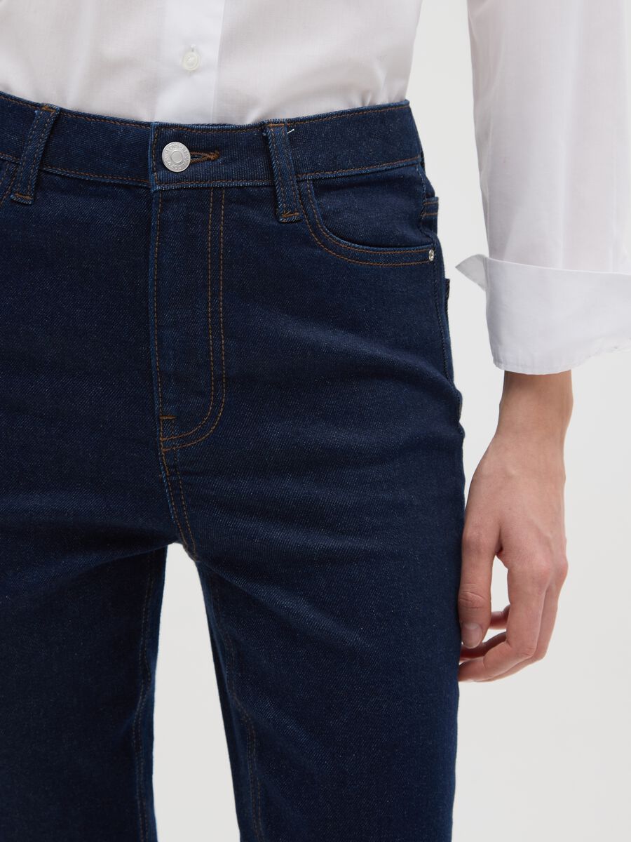 High-waisted stretch cotton blue skinny jeans_3