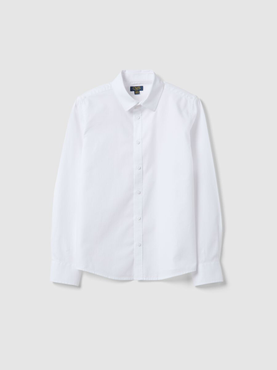 Boy's White Pure Cotton Shirt, Regular Fit_0