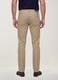 Beige regular-fit stretch cotton twill trousers_3