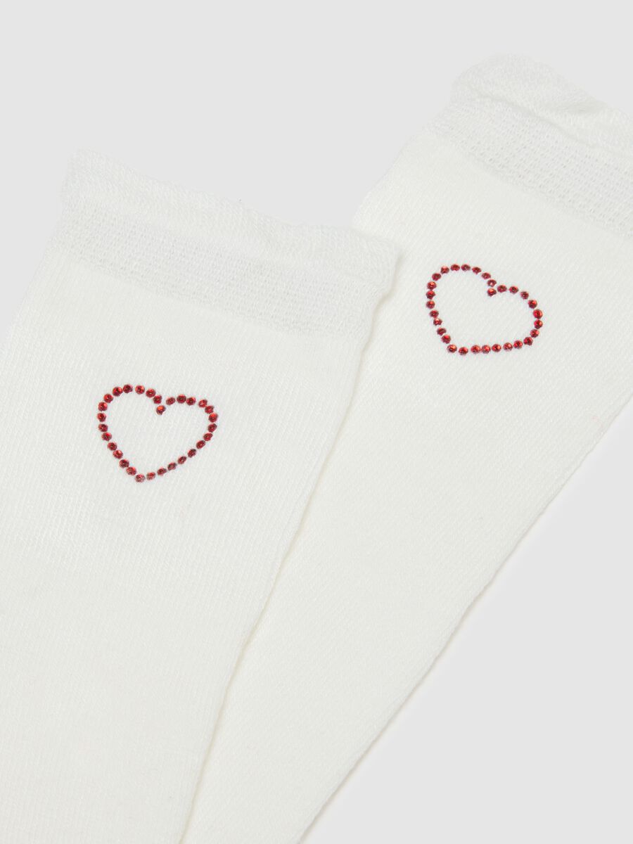 Girls' multicoloured stretchy long socks twin pack_1