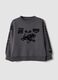 Grey cotton-blend crew-neck racing print sweatshirt for boys_0