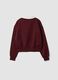 Red crew-neck sweatshirt in pure cotton with collar_1