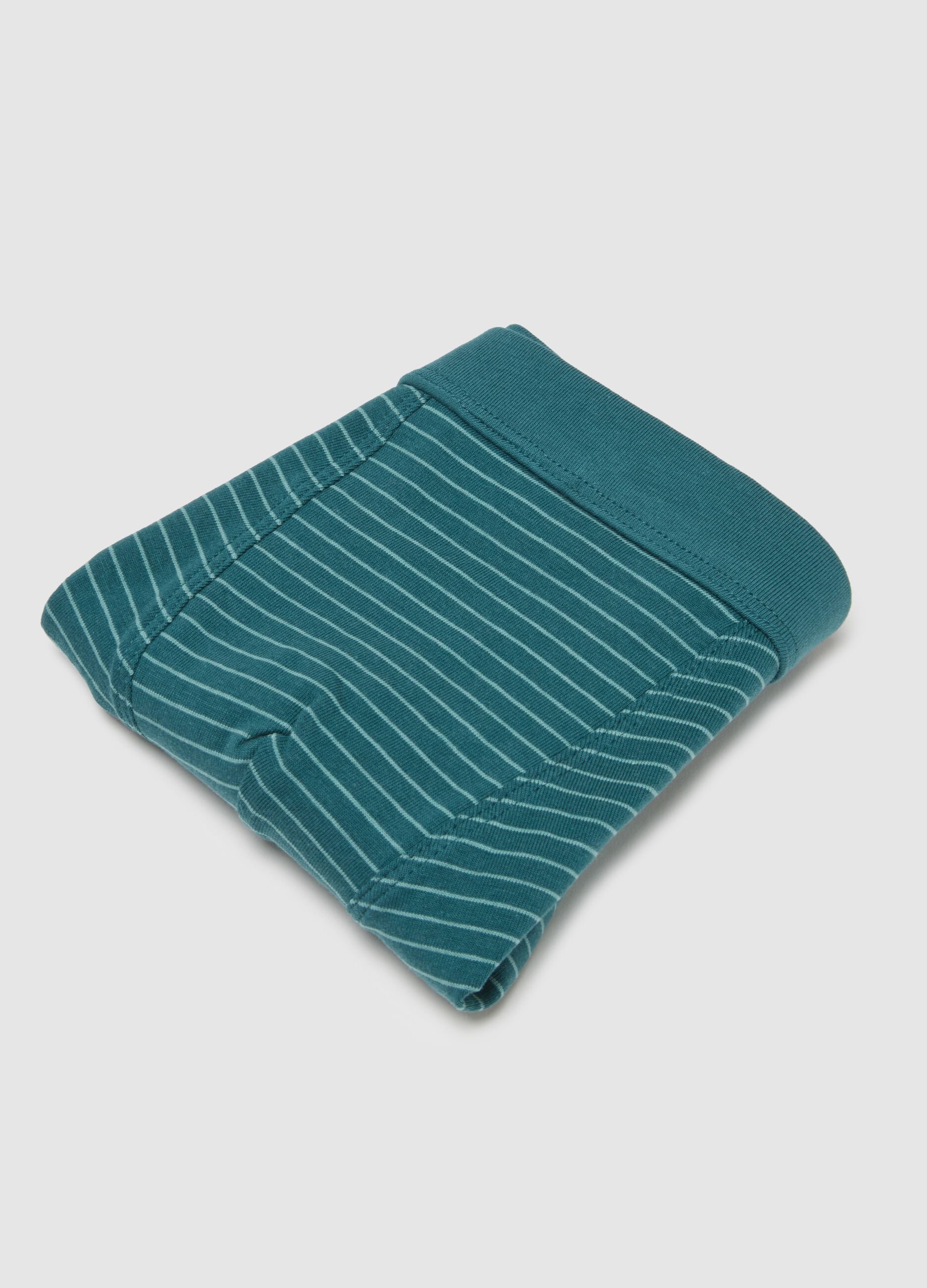 Boys' green stretch cotton boxer shorts