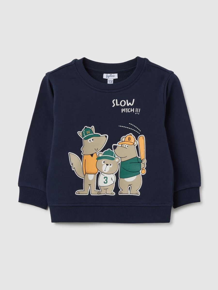 Children's regular fit blue pure cotton sweatshirt_0