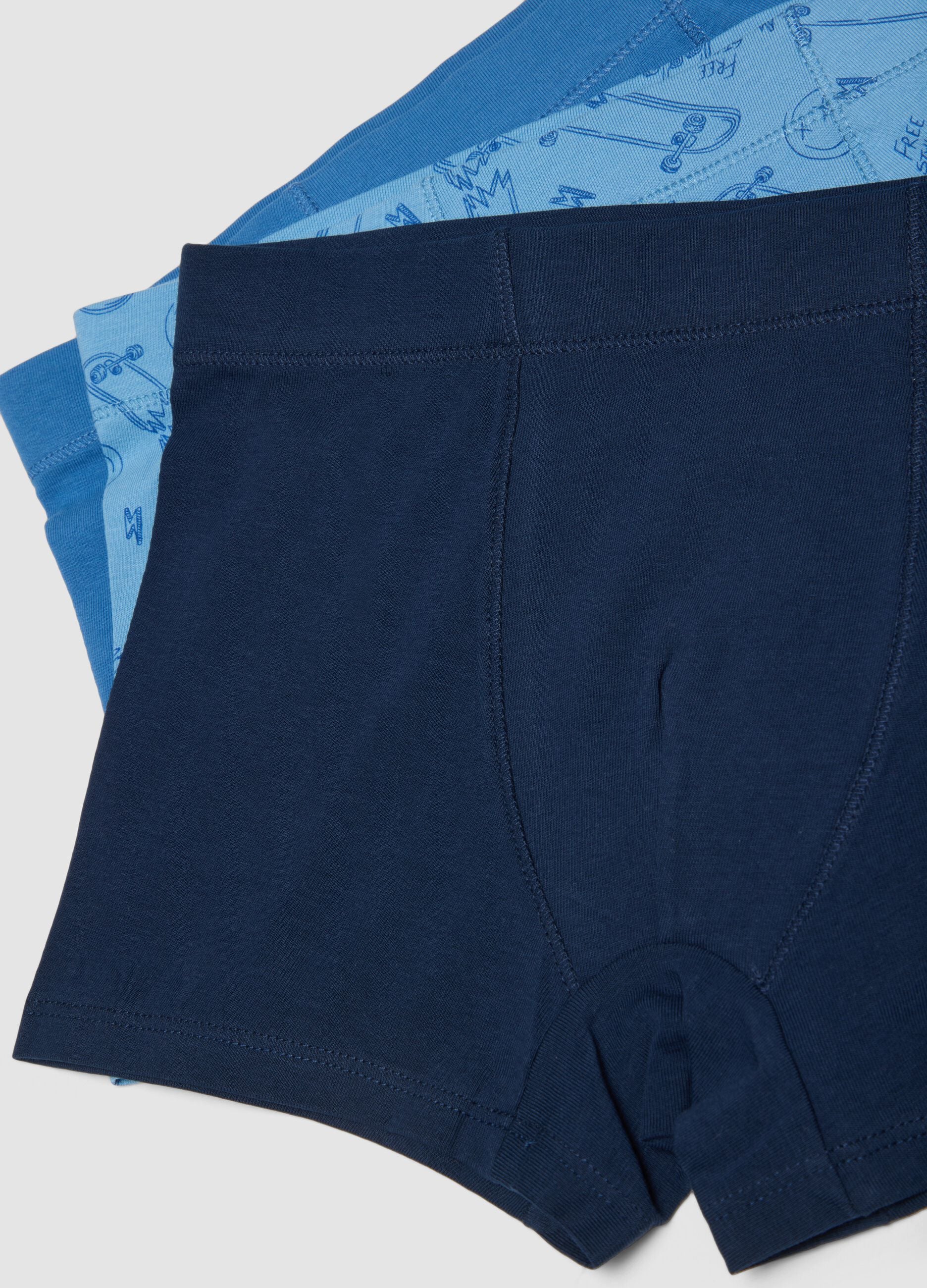Pack of five multicolour midi boxer shorts in stretch organic cotton