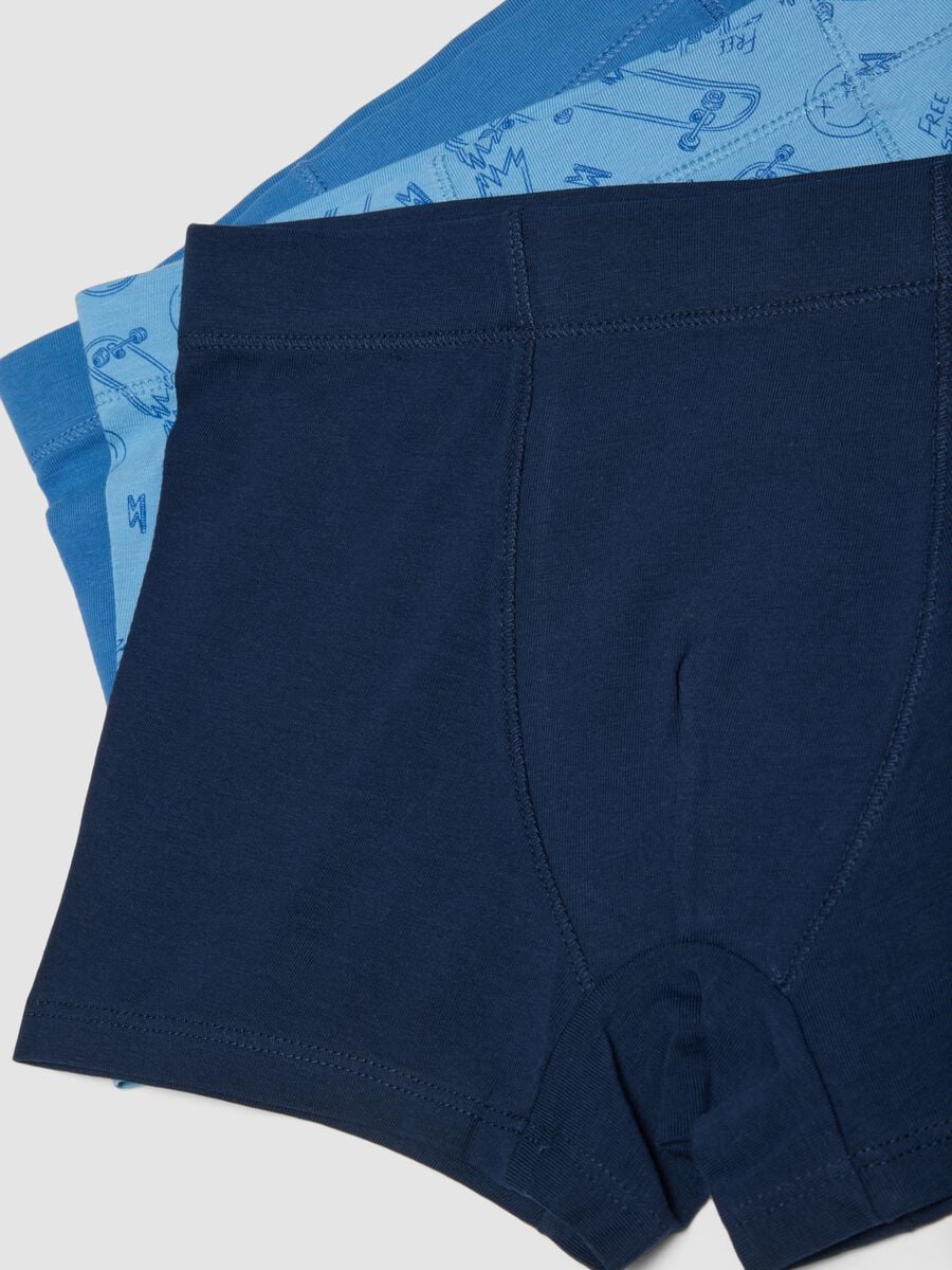 Multipack di cinque boxer midi multicolor in cotone organico elasticizzato_3