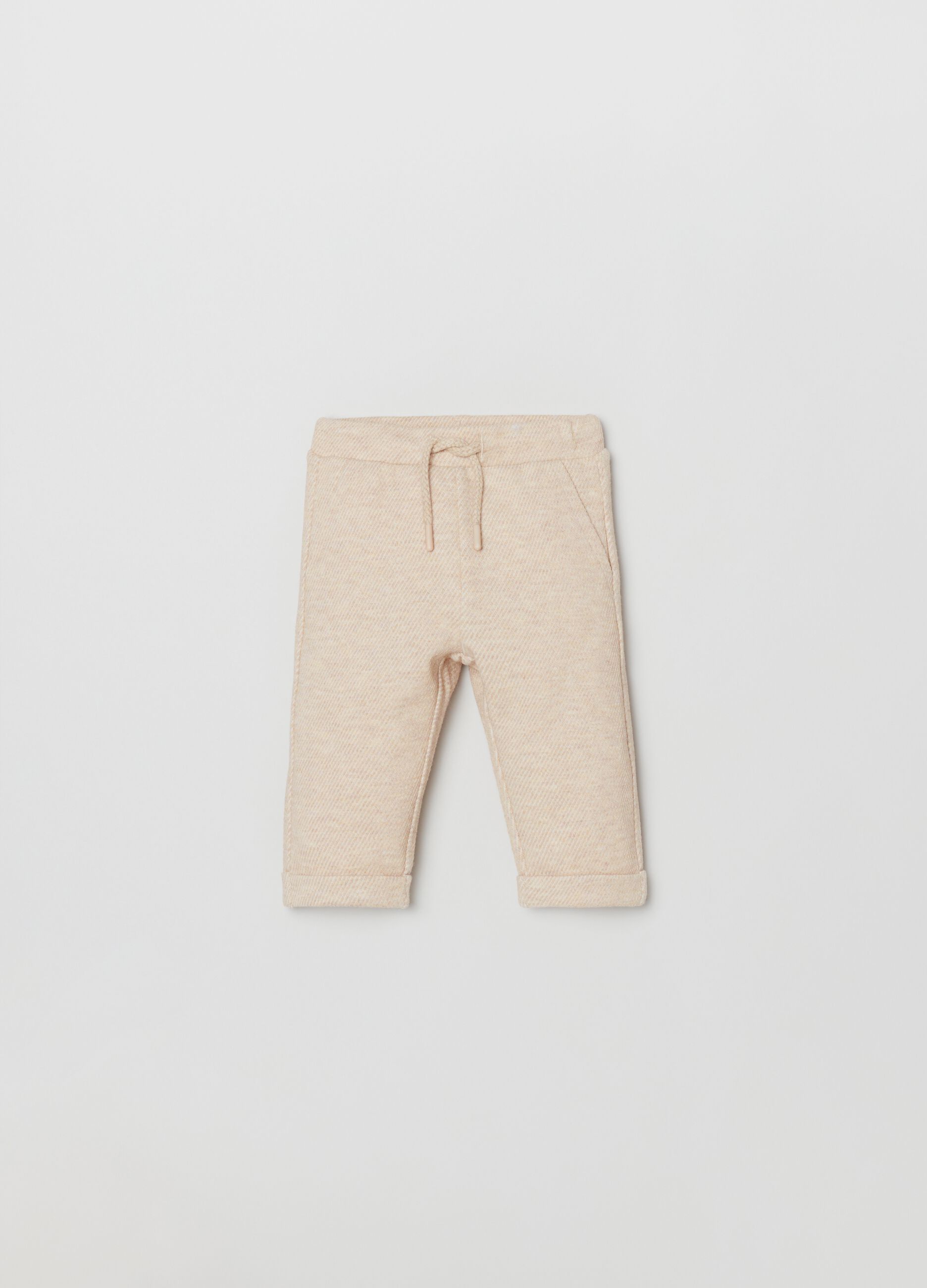 Joggers a trama rigata con coulisse_0