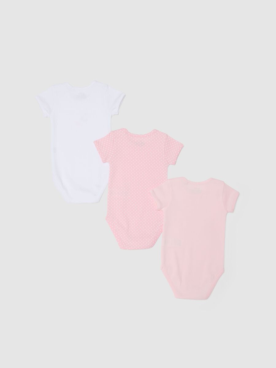 Tripack body in puro cotone multicolor da neonata_1