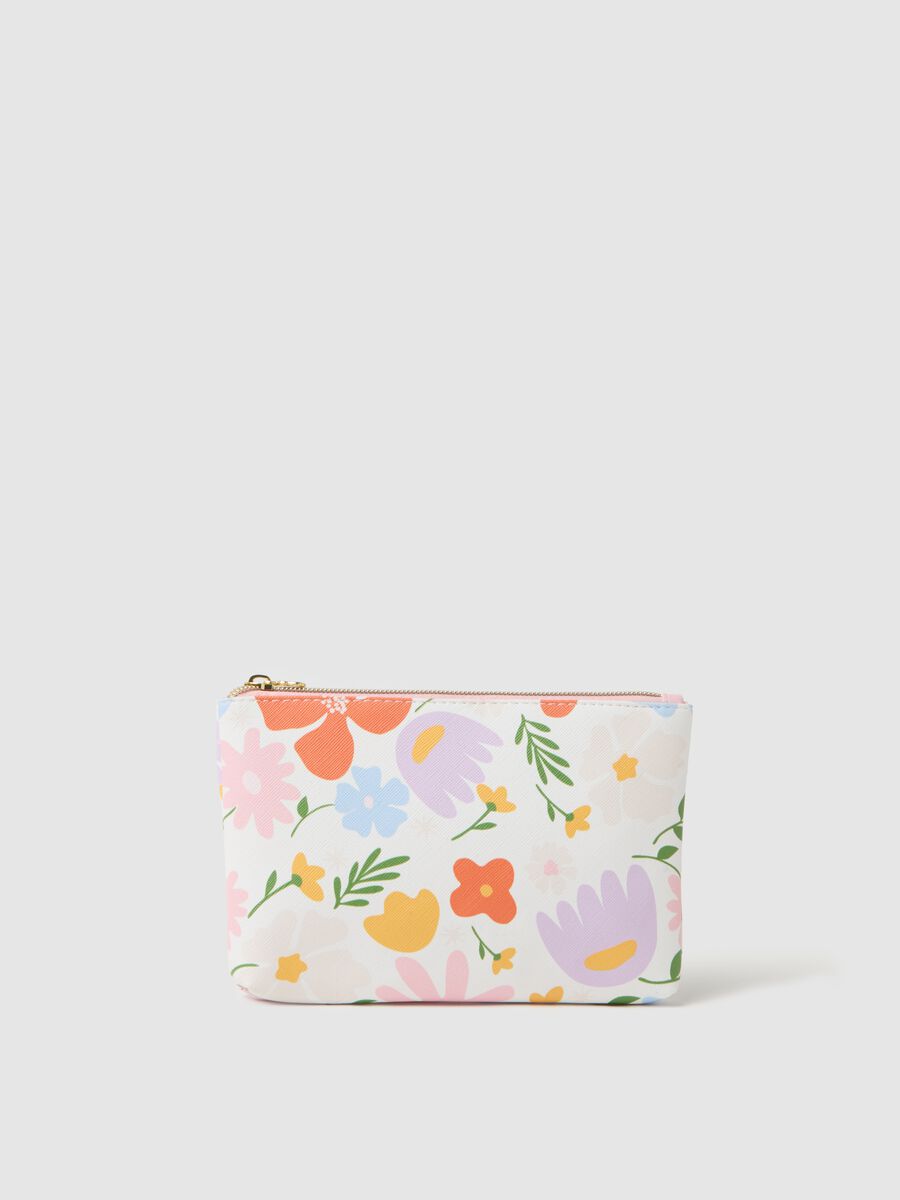 Flat pencil case with floral print_0