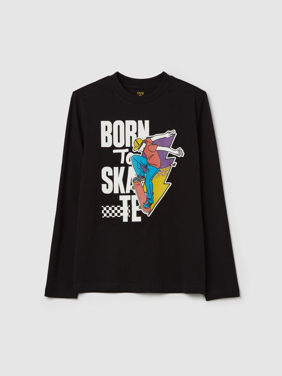 T-shirt maniche lunghe stampa "Born to Skate"_3