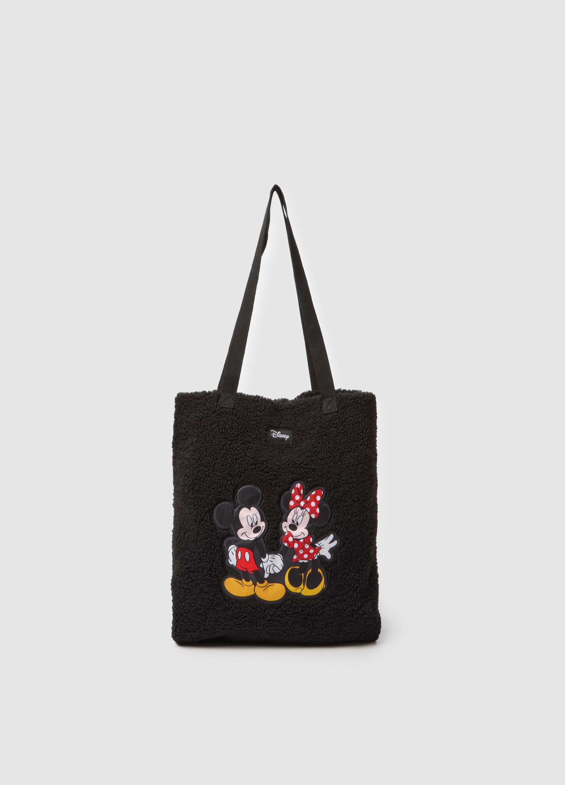Black Shoulder Bag with Disney Embroidery