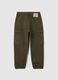 Green Stretch Cotton Blend Children's Trousers_1