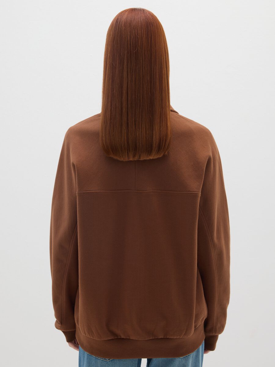 Felpa marrone mezza zip_2
