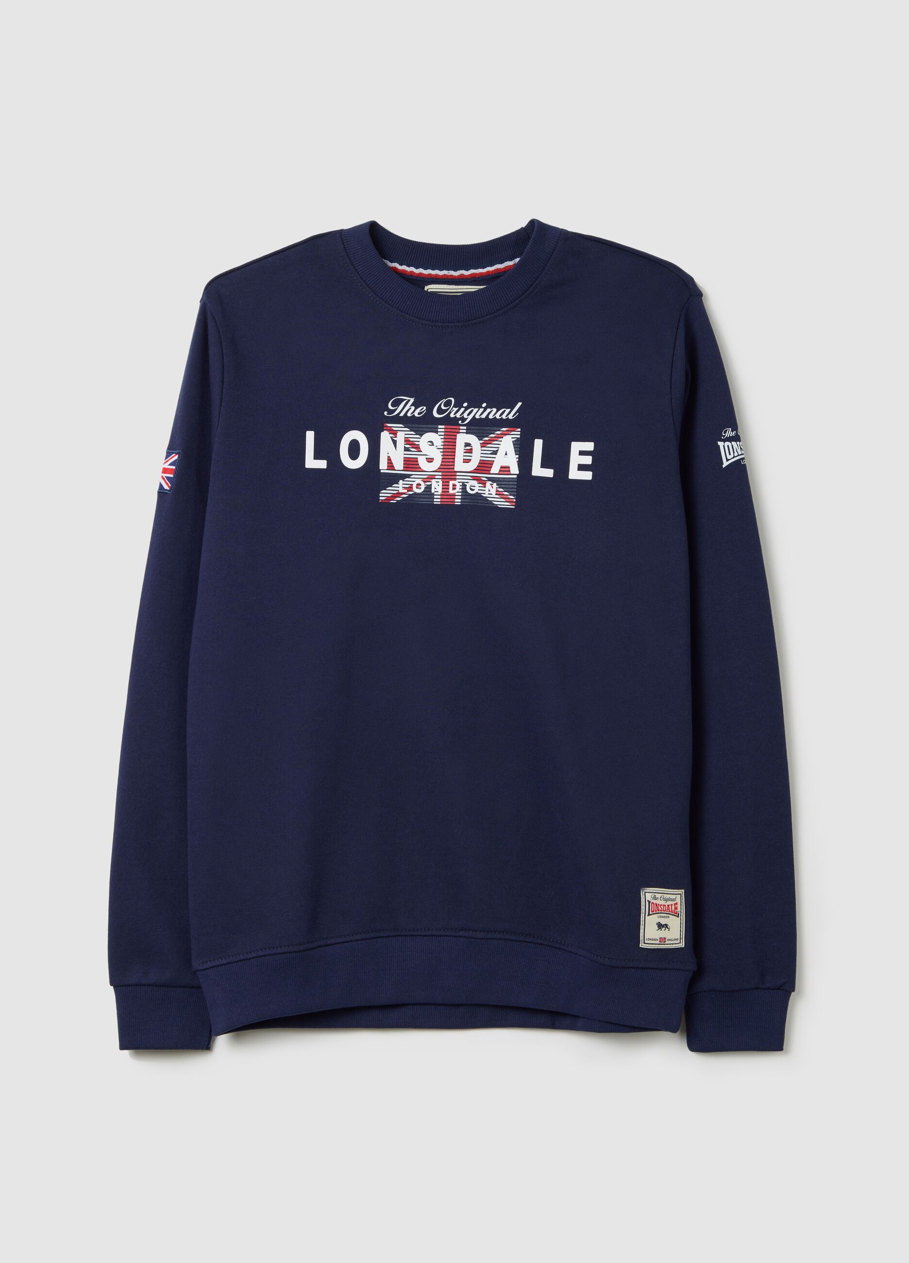 Blue sweatshirt with round neck