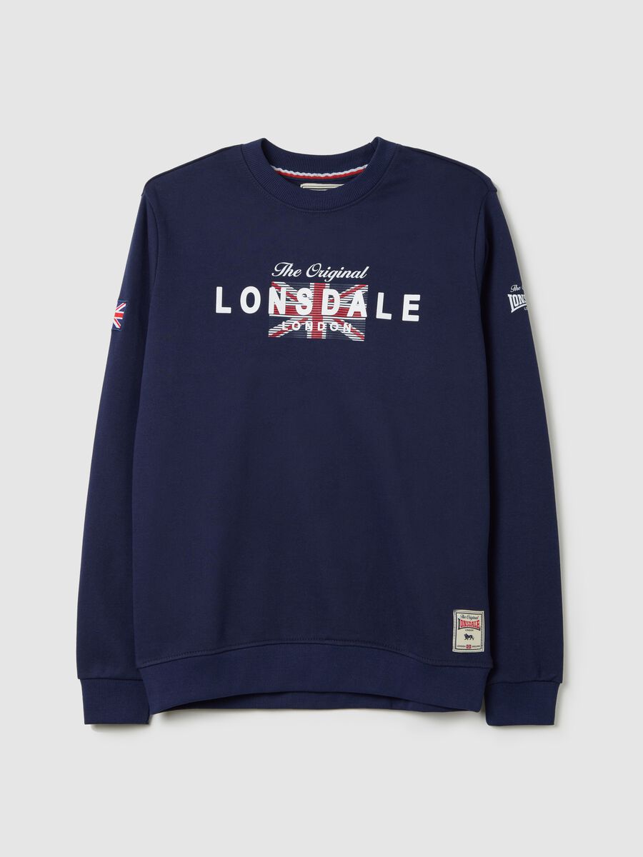 Blue sweatshirt with round neck_4