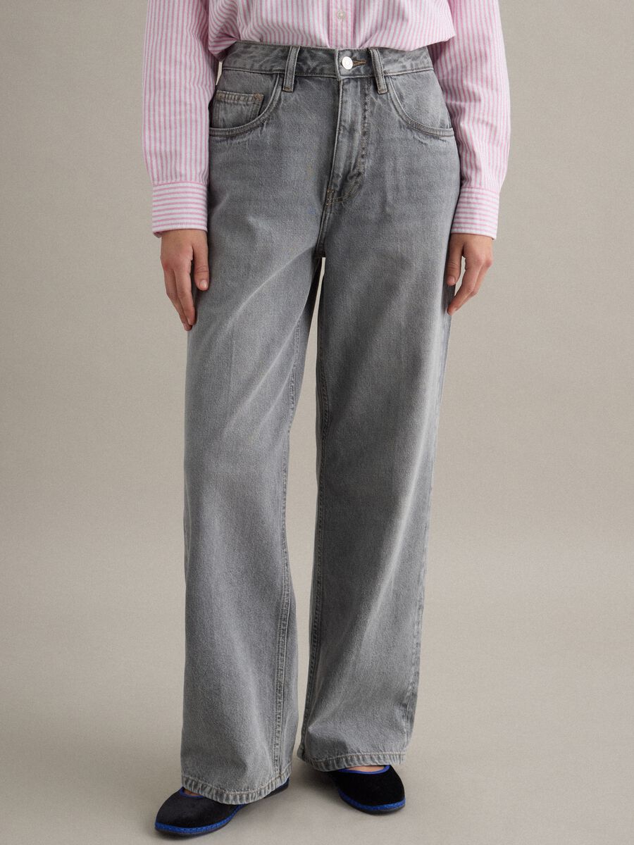 Straight Grey Cotton Jeans_1