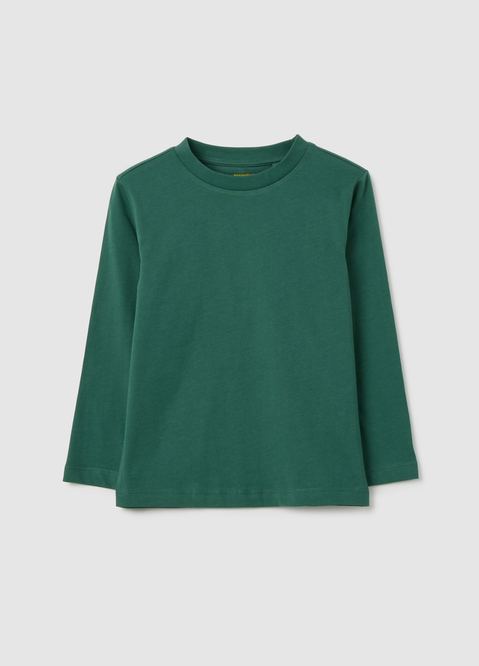 Children's T-shirt in pure green cotton regular fit