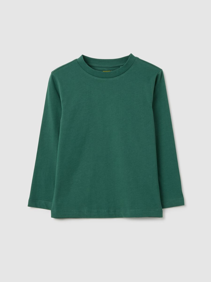 Children's T-shirt in pure green cotton regular fit_0