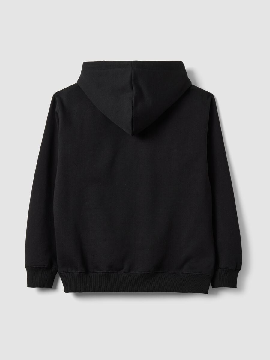 Black cotton-blend hoodie with Rolling Stones print_2