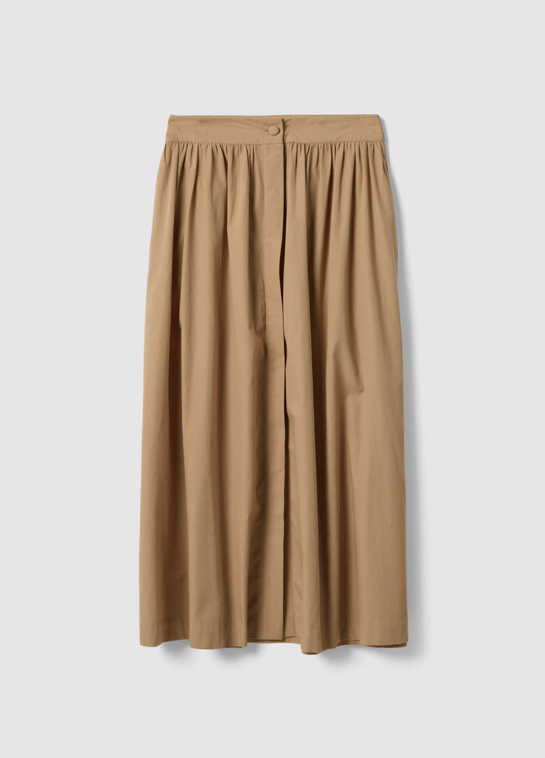 Beige long skirt in pure cotton