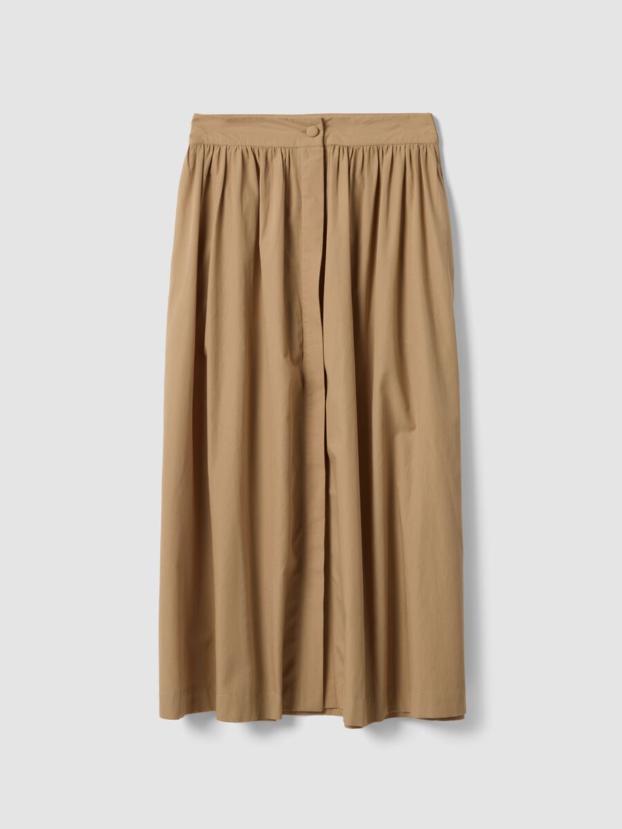 Beige long skirt in pure cotton_4