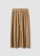 Beige long skirt in pure cotton_4