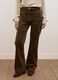 Green flared ribbed stretch-cotton trousers_1