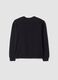 Felpa nera girocollo in puro cotone organico a tema racing relaxed fit_1