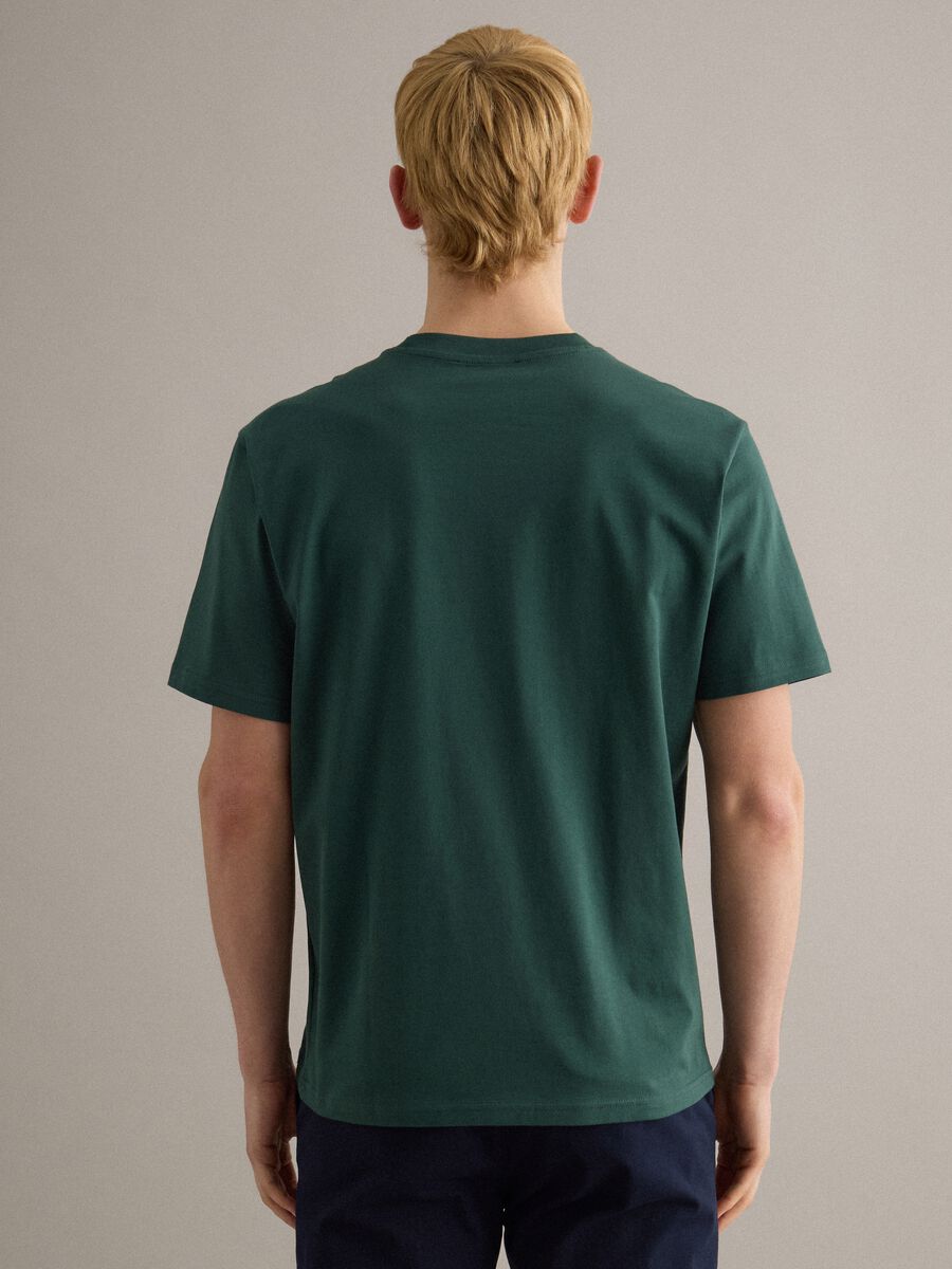 T-shirt girocollo in puro cotone verde relaxed fit_2