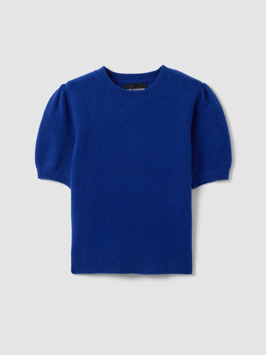 Maglia blu in viscosa elasticizzata girocollo regular fit_4
