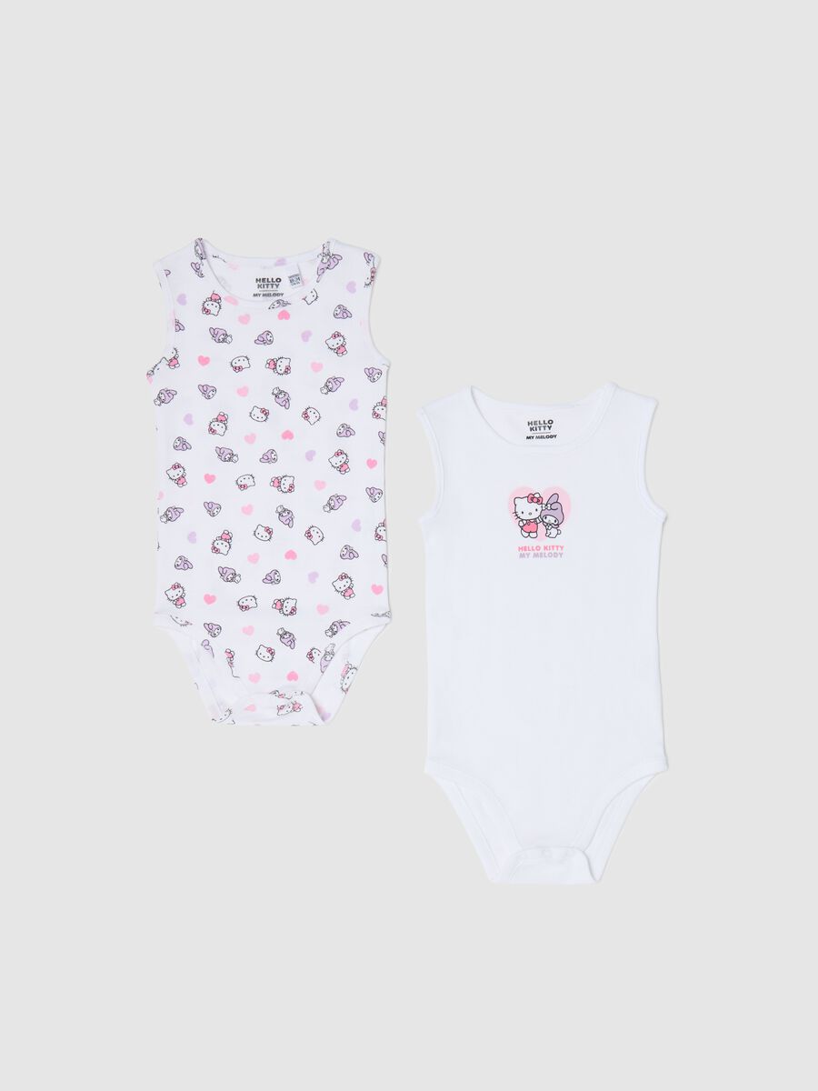 Two-pack sleeveless bodysuits with Hello Kitty print_0