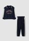 Blue cotton-blend tracksuit with crew neck_0