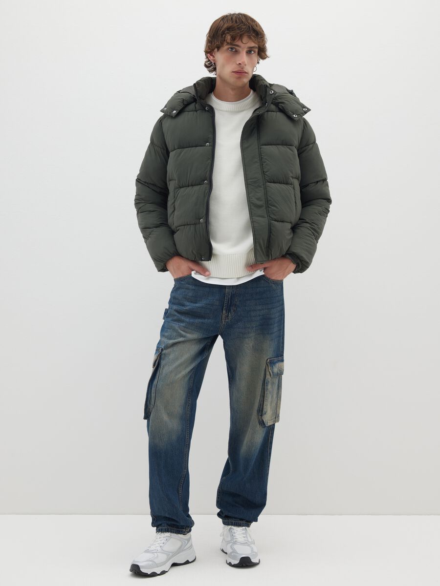 Giacca verde regular fit senza cappuccio_1