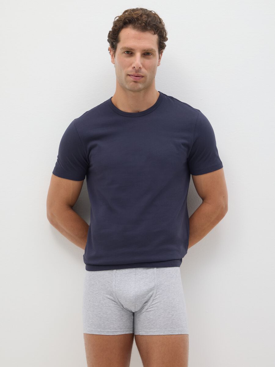 Bipack di t-shirt da uomo in puro cotone blu regular fit_0