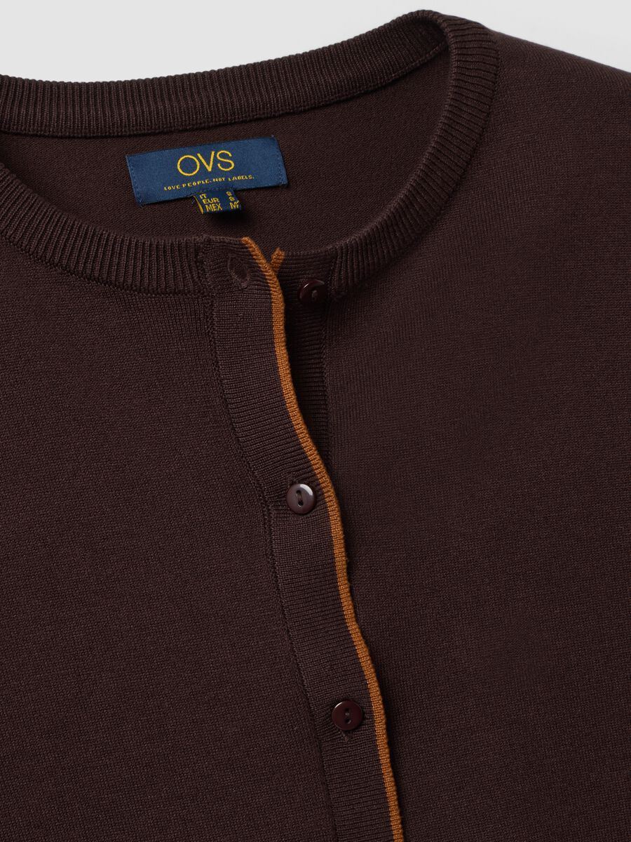 Brown long-sleeved viscose-blend cardigan_6