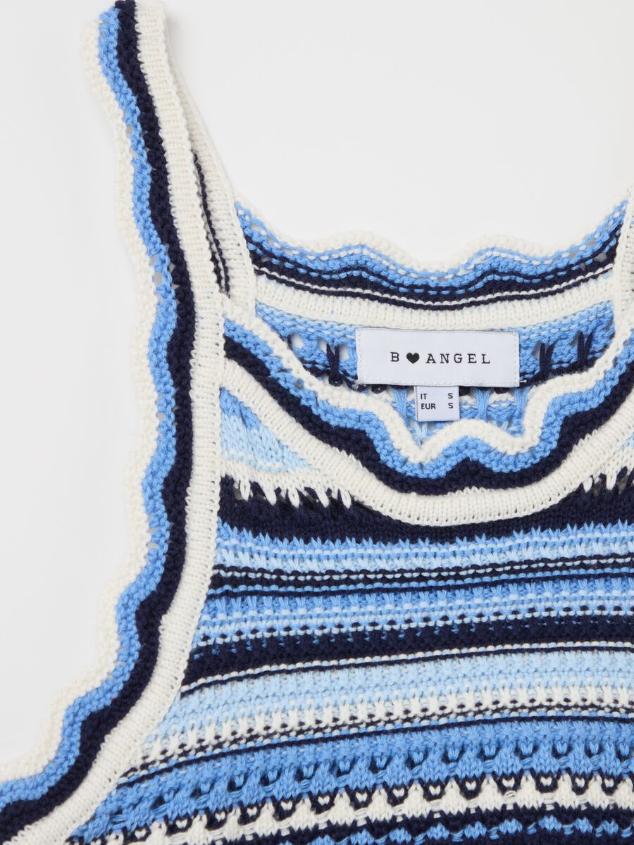 Cropped tank top in multicoloured crochet_5