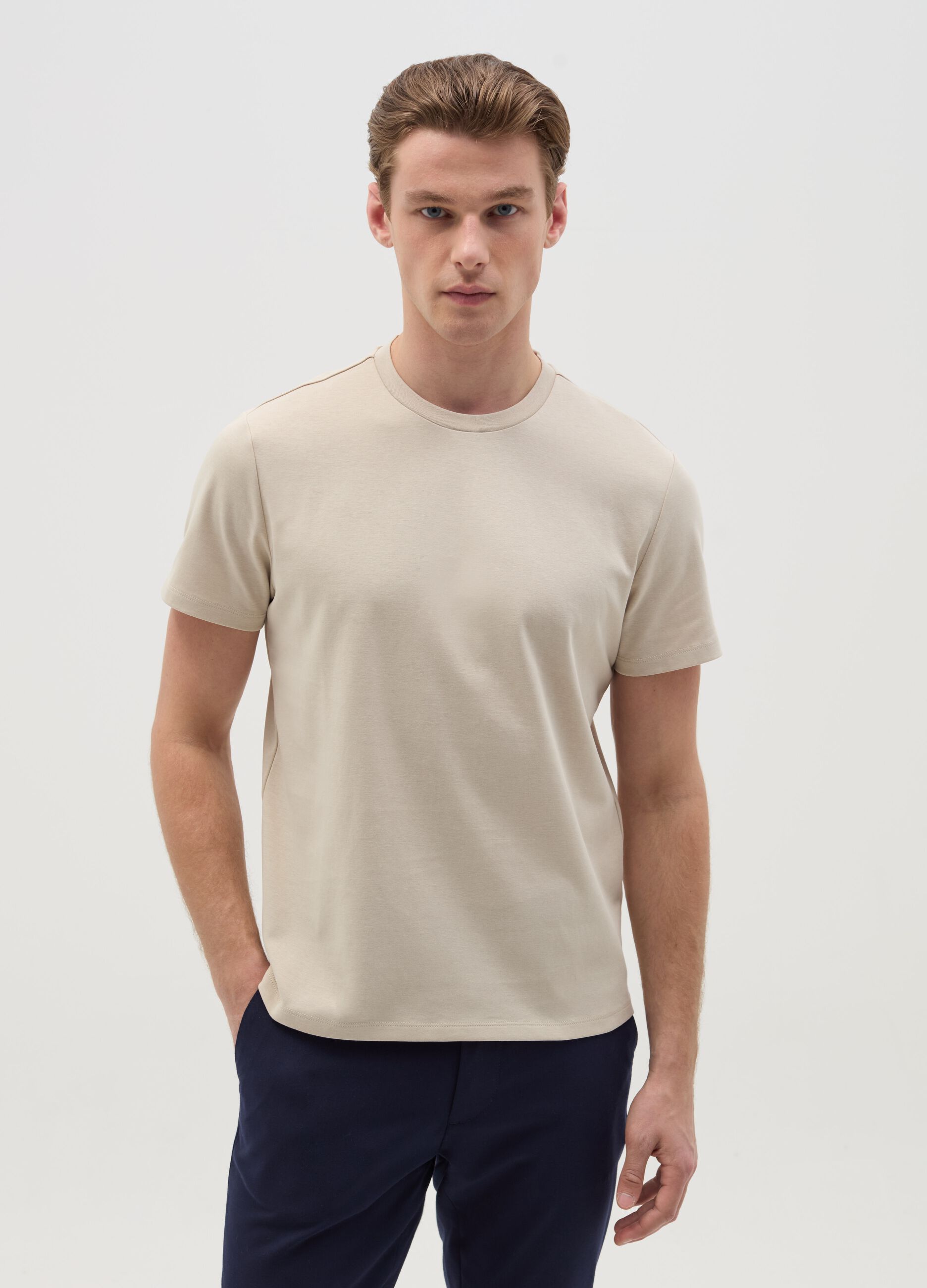 T-shirt with technical fabric