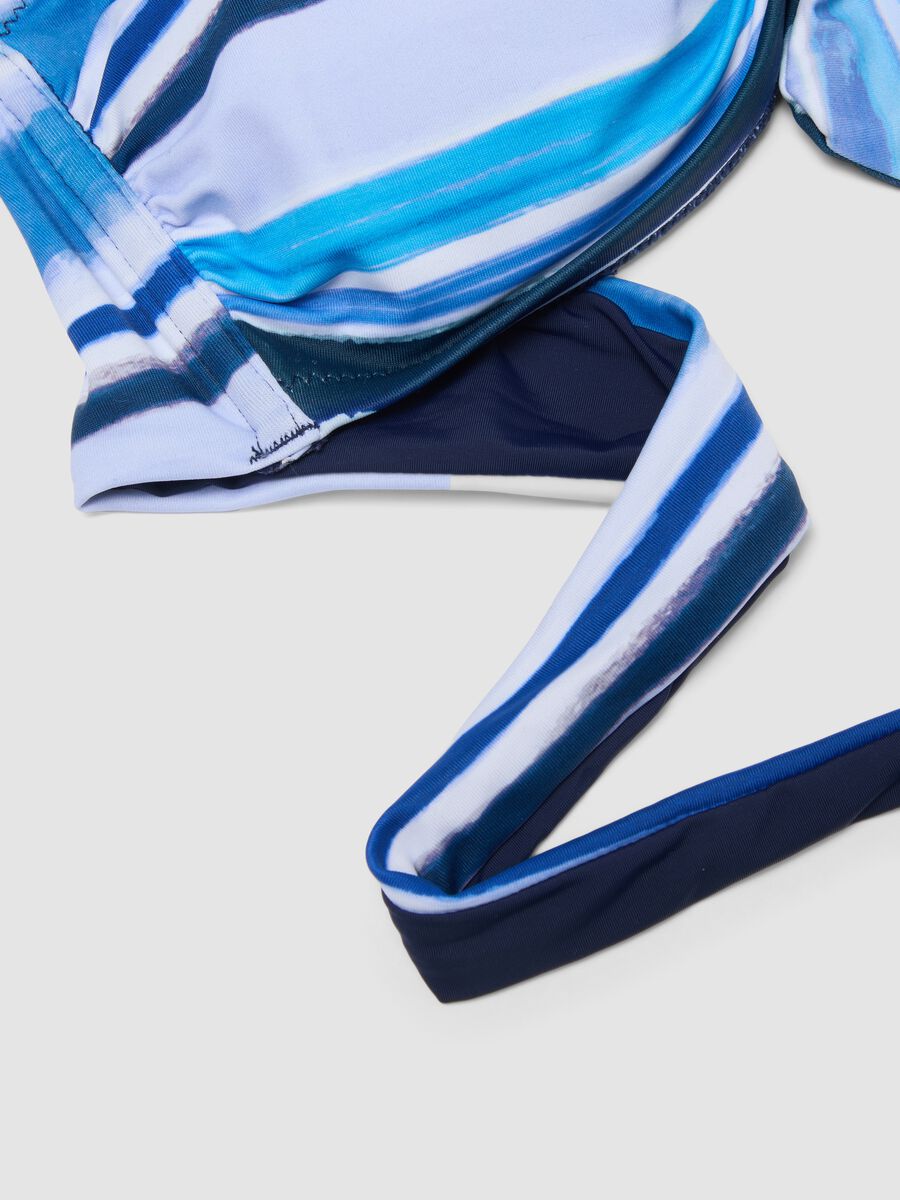 Top bikini triangolo blu in tessuto elasticizzato_5