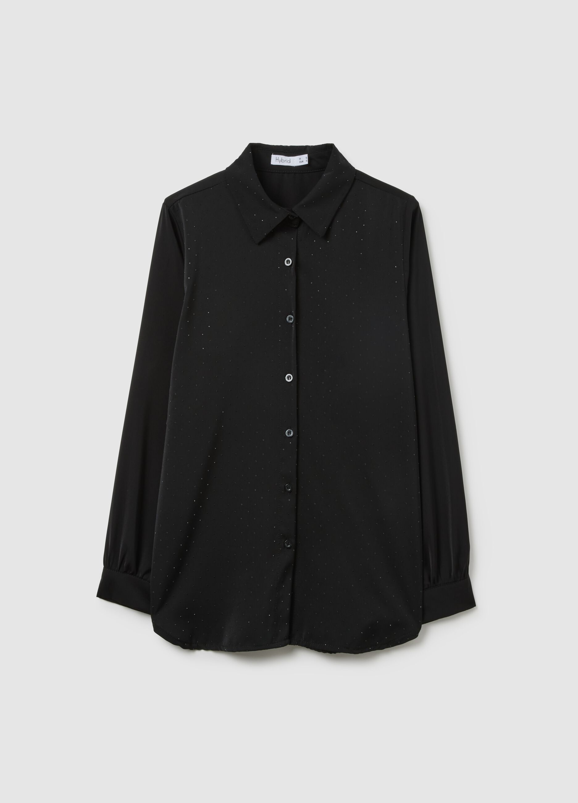 Black shirt with traditional collar regular fit