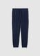 Blue fleece trousers regular fit with elastic waistband_0