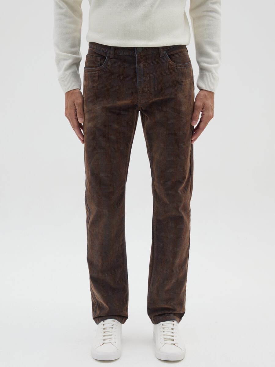 Brown pure cotton jeans with regular fit_1
