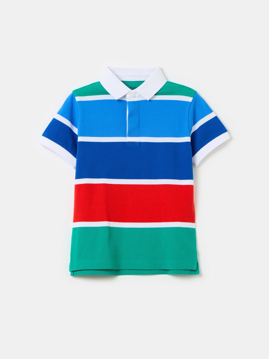 Polo shirt in piquet with striped pattern_0