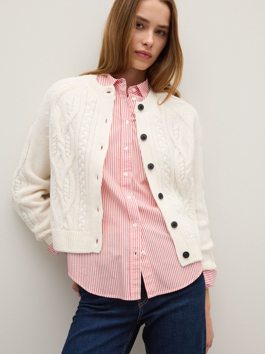 Cardigan beige regular fit con bottoni_0