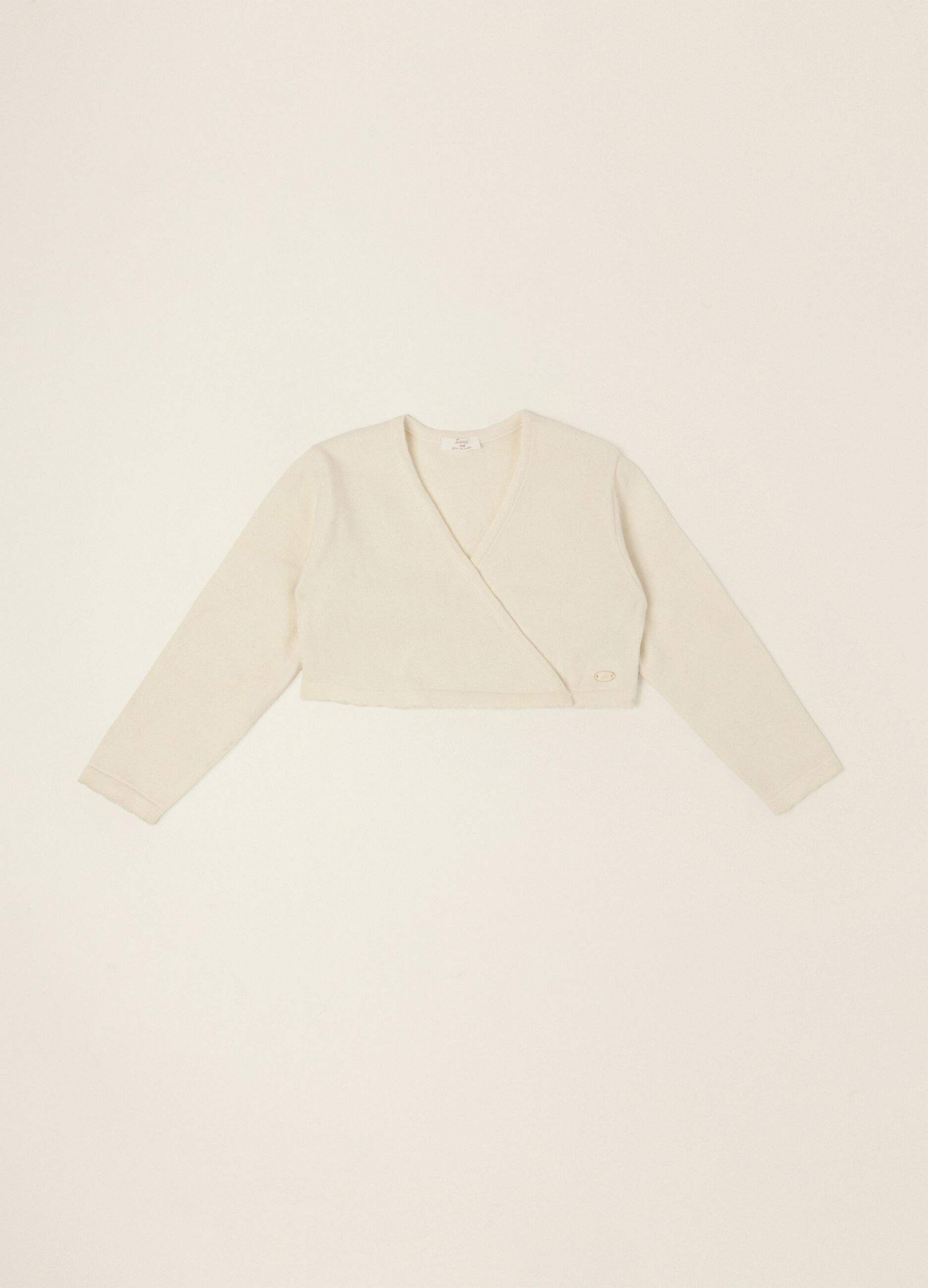 White pure cotton baby girl cardigan
