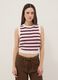 Regular fit multicolour striped pure cotton tank top_2